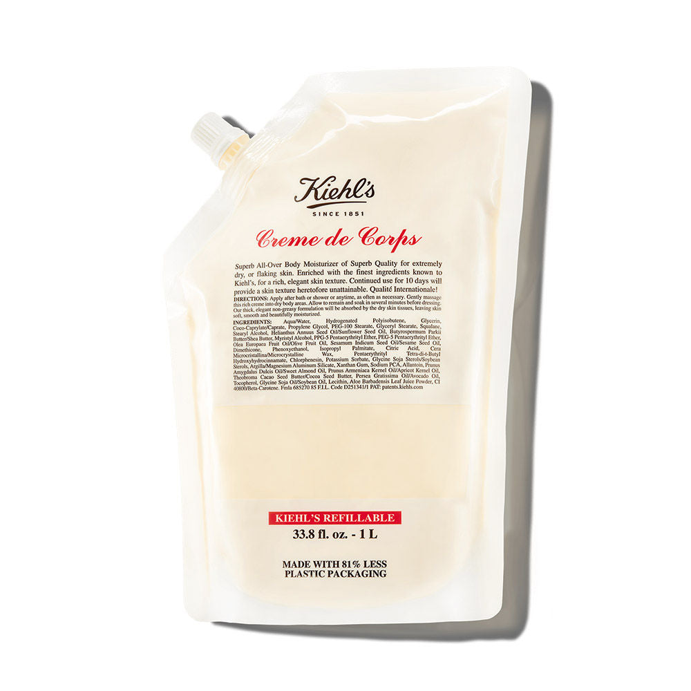 Kiehls Creme De Corps Refillable Body Lotion With Cocoa Butter Refill Pouch