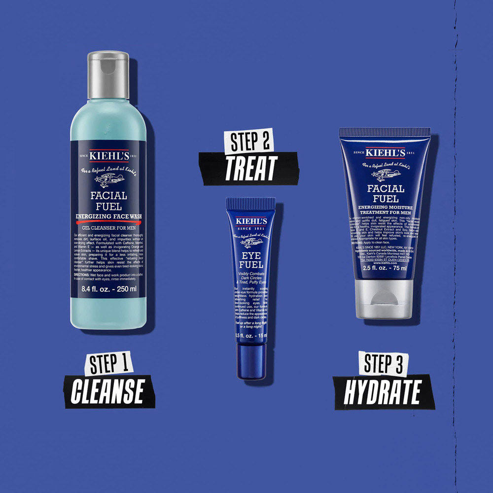 Kiehl's Facial Fuel Energizing Face Wash Gel Cleanser For Men With Orange & Lemon Extracts